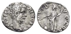 Roman Imperial Coins CLODIUS ALBINUS (Caesar, 193-195).Rome.Denarius. Obv : D CL SEPT ALBIN CAES. Bare head right. Rev : PROVID AVG COS. Providentia standing left, holding sceptre and baton; globus to
