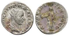 Roman Imperial Coins TREBONIANUS GALLUS.(251-253).Rome.Antoninianus. Obv: IMP CAE C VIB TREB GALLVS AVG. Bust of Trebonianus Gallus, radiate, draped, cuirassed, right. Rev: PROVIDENTIA AVGG. Provident