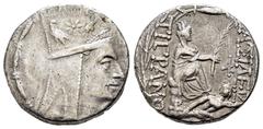 GREEK COINS KINGS of ARMENIA. Tigranes II The Great.(95-56 BC).Tigranokerta.Tetradrachm. Obv : Draped bust of Tigranes II to right, wearing five-pointed tiara decorated with comet star between two eag