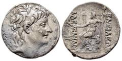 GREEK COINS SELEUKID KINGS of SYRIA. Alexander II Zabinas (128-122 BC).Antioch on the Orontes.Tetradrachm. Obv : Diademed head right. Rev : ΒΑΣΙΛΕΩΣ ΑΛΕΞΑΝΔΡΟY. Zeus seated left, holding Nike and scep