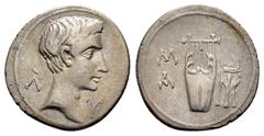 ROMAN PROVINCIALl COINS LYCIAN LEAGUE. Augustus.(27 BC-AD 14). Drachm. Rev : Λ-Υ. Bare head right. Obv : M-A. lyre; tripod in right field. RPC I 3308. Condition : The coin is in good condition, with v