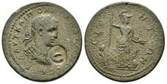 ROMAN PROVINCIALl COINS PAMPHYLIA. Side. Valerian I.(253-260). Ae. Obv : ΑΥΤ ΚΑΙ ΠΟ ΛΙΚ ΟΥΑΛΕΡΙΑΝΟΝ ϹΕΒ, Ε. laureate, draped and cuirassed bust right. Rev : ϹΙΔΗΤΩΝ. Athena standing right, holding spe