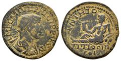 ROMAN PROVINCIALl COINS PISIDIA.Antioch.Philip I Arab.(244-249).Ae. Obv : MP M IVL FILIPPVS P FEL A. Radiate, draped and cuirassed bust right. Rev : ANTHOS ANTIOCHI COL. River god Anthios reclining le