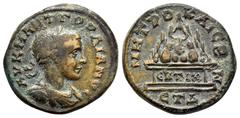 ROMAN PROVINCIALl COINS CAPPADOCIA. Caesarea. Gordian III.(238-244). Ae. Obv : AV K M ANT ΓOΡΔIANOC. Laureate and draped bust right. Rev : MHTPO KAIC B N. Agalma of Mount Argaeus placed on altar inscr