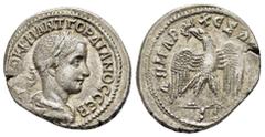 ROMAN PROVINCIALl COINS SYRIA. Seleucis and Pieria. Antioch. Gordian III.(238 - 244). Tetradrachm. Obv : AYTOK K M ANT ΓOPΔIANOC CEB. Laureate, draped and cuirassed bust right. Rev : ΔHMAPX EΞOYCIAC. 