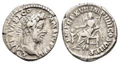 ROMAN IMPERIAL COINS COMMODUS (177-192).Rome.Denarius. Obv : M COMM ANT P FEL AVG BRIT. Laureate head right. Rev : P M TR P XIII IMP VIII COS V P P. Pietas seated left, extending right hand to child a