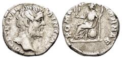 ROMAN IMPERIAL COINS CLODIUS ALBINUS.(Caesar, 193-195). Denarius. Rome. Obv : D CL SEPT ALBIN CAES. Bare head right. Rev : ROMAE AETERNAE. Roma seated left on shield, holding palladium and spear. RIC 
