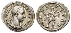 ROMAN IMPERIAL COINS SEVERUS ALEXANDER (222-235). Denarius. Rome. Obv : IMP ALEXANDER PIVS AVG. Laureate, draped and cuirassed bust right. Rev : MARS VLTOR. Mars advancing right, holding spear and shi