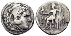 GREEK COINS KINGS of MACEDON Alexander III the Great.(336-323 BC).Phaselis. Tetradrachm. Obv : Head of Herakles right, wearing lion skin. Rev : AΛΕΞΑΝΔΡΟΥ. Zeus seated left on throne, holding eagle an