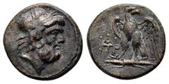GREEK COINS KINGS of GALATIA. Deiotaros (Circa 63-59/8 BC). Ae. Obv : Laureate head of Zeus right. Rev : Eagle, with head right and wings spread, standing left on thunderbolt; monogram to left. SNG vo
