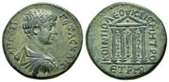 ROMAN PROVINCIAL COINS PONTOS. Neocaesarea. Geta.(209-211). Ae. Obv : Π CEΠ ΓETAC KAIC. Bare-headed, draped and cuirassed bust right. Rev : KOI ΠON NEOKAIC MHTPO / ET PMR. Tetrastyle temple with pelle