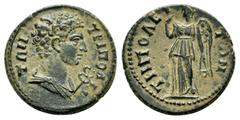 ROMAN PROVINCIAL COINS LYDIA. Tripolis. Pseudo-autonomous. Time of the Antonines (138-192). Ae. Obv : ΤΡΙΠΟΛΕΙΤΩΝ. Bareheaded and draped bust of Hermes right, with caduceus over shoulder. Rev : ΤΡΙΠΟΛ