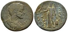 ROMAN PROVINCIAL COINS CILICIA. Seleucia ad Calycadnum. Gordian III (238-244). Ae. Obv: ΑΝΤΩΝΙΟC ΓΟΡΔΙΑΝΟC CЄΒA. Laureate, draped and cuirassed bust right; c/m's: Annulet within triangle and K. Rev: C