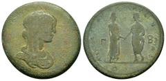 ROMAN PROVINCIAL COINS CILICIA.Tarsos.Plautilla.(202-205).Ae. Obv : ΦΟΥΛΟΥΙΑΝ ΠΛΑΥΤΙΛΛΑΝ CΕΒΑCΤΗΝ. Draped bust right. Rev : Plautilla and Caracalla standing facing, clasping hands. SNG Levante 1071 (t