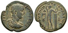 ROMAN PROVINCIAL COINS CILICIA. Tarsos. Maximinus Thrax.(235-238). Ae. Obv : Γ ΙΟΥ ΟΥΗ ΜΑΞΙΜΟϹ ΚΑΙ. Laureate, draped and cuirassed bust right. Rev : ΤΑΡϹΟΥ ΤΗϹ ΜΗΤΡΟΠΟΛΕωϹ Α Μ Κ Γ Β. Apollo standing f