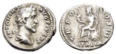 ROMAN IMPERIAL COINS ANTONINUS PIUS.(138-161).Rome.Denarius. Obv : ANTONINVS AVG PIVS P P. Laureate head right. Rev : TR POT COS III / ITALIA. Italia seated left on globe, holding cornucopia and scept