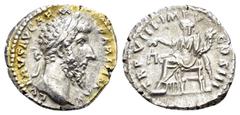ROMAN IMPERIAL COINS LUCIUS VERUS.(161-169).Rome.Denarius. Obv : L VERVS AVG ARM PARTH MAX. Laureate head right. Rev : TR P VII IMP IIII COS III. Aequitas standing left with cornucopia and scales. RIC
