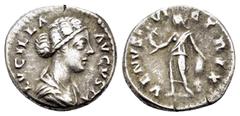 ROMAN IMPERIAL COINS LUCILLA.(Augusta, 164-162).Rome.Denarius. Obv : LVCILLA AVGVSTA. Draped bust right. Rev : VENVS VICTRIX. Venus standing left, holding Victory and leaning on shield. RIC 787. Condi