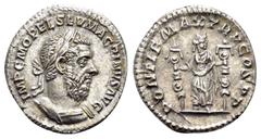 ROMAN IMPERIAL COINS MACRINUS.(217-218).Rome.Denarius. Obv : IMP C M OPEL SEV MACRINVS AVG. Laureate, draped and cuirassed bust right. Rev : PONTIF MAX TR COS P P. Fides standing facing, head right, h