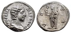 ROMAN IMPERIAL COINS JULIA MAMAEA.(222-235).Rome.Denarius. Obv : IVLIA MAMAEA AVG. Diademed and draped bust right. Rev : VESTA. Vesta standing left, holding sceptre and palladium. RIC 360. Condition :
