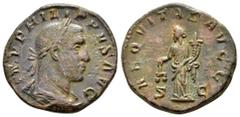ROMAN IMPERIAL COINS PHILIP I THE ARAB.(244-249). Rome.Sestertius. Obv : IMP M IVL PHILIPPVS AVG. Laureate, draped and cuirassed bust right. Rev : AEQVITAS AVGG / S - C. Aequitas standing left, holdin