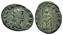 ROMAN IMPERIAL COINS GALLIENUS.(253-268).Mediolanum.Antoninianus. Obv : GALLIENVS AVG. Radiate head right. Rev : SECVRIT PERPET. Securitas standing left, holding sceptre and leaning on column. RIC V 5