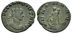 ROMAN IMPERIAL COINS CLAUDIUS II GOTHICUS.(268-270).Rome.Antoninianus. Obv : IMP C CLAVDIVS AVG. Radiate, draped and cuirassed bust right. Rev : ANNONA AVG. Annona standing left, with foot on prow, ho