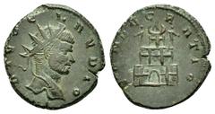 ROMAN IMPERIAL COINS DIVUS CLAUDIUS II GOTHICUS (Died 270). Cyzicus.Antoninianus.Struck under Quintillus. Obv : DIVO CLAVDIO. Radiate head right; three pellets below. Rev : CONSECRATIO. Three-tiered f