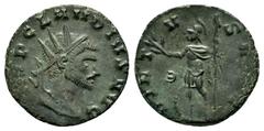 ROMAN IMPERIAL COINS CLAUDIUS II GOTHICUS.(268-270). Rome. Antoninianus. Obv : IMP C CLAVDIVS AVG. Radiate and cuirassed bust right. Rev : VIRTVS AVG. Virtus standing left, holding branch, spear and s