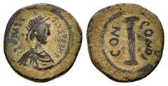 BYZANTINE COINS Anastasius I.(491-518).Constantinople.Decanummium. Obv : DN ANASTASIVS PP AVG. Pearl-diademed, draped, and cuirassed bust right. Rev : CONCORDI. Large I. Sear 26. Condition : Good very