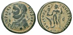Roman Imperial Coins LICINIUS I.308-324 AD.Nicomedia Mint.AE Follis Obverse : IMP LICI-NIVS AVG; Bust of Licinius, laureate, draped, left, holding sceptre in right hand and mappa in left hand Reverse 