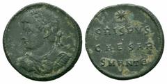 Roman Imperial Coins CRISPUS.316-326 AD.Antioch Mint. AE Follis Obverse : laureate, draped and cuirassed bust of Crispus left Reverse : CRISPVS CAESAR SMANTB; legend in three lines; star above, pellet