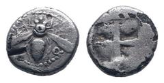 Greek Coins IONIA.Ephesus.Circa 500-420 BC.AR Drachm.E-F flanking bee / Quadripartite incuse, partially filled. Karwiese Serie VI, 2B; SNG Aulock 1825–1826; SNG Kayhan 122.Fine. Weight : 2.7 gr Diamet