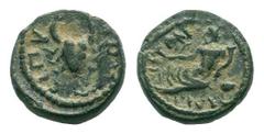 Roman Provincial Coins LYDIA. Magnesia ad Sipylum. Pseudo-autonomous.Mid 3rd Century. AE Bronze.MAΓNHTΩN, River god Hermus reclining left, holding cornucopia and resting elbow upon overturned urn from