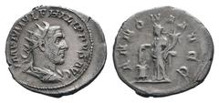 Roman Imperial Coins PHILIP I.247-249 AD.Rome mint.AR Antoninianus. IMP M IVL PHILIPPVS AVG, Bust of Philip the Arab, radiate, draped, cuirassed, right | Bust of Philip the Arab, laureate, draped, cui