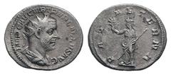 Roman Imperial Coins TREBONIANUS GALLUS. 251-253 AD.Rome mint. AR Antoninianus.MP C C VIB TREB GALLVS P F AVG, radiate, draped and cuirassed bust of Trebonianus Gallus right / PAX AETERNA, Pax standin