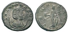 Roman Imperial Coins SALONINA.254-268 AD. Sisac mint.BI Antoninianus.SALONINA AVG, Draped bust right, wearing stephane, set on crescent / VENVS AVG, Venus standing left, holding helmet and transverse 