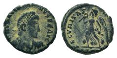 Roman Imperial Coins GRATIAN.378-383 AD.Antioch mint.AE Follis. D N GRATI ANVS P F AVG, Bust of Gratian, pearl-diademed, draped and cuirassed, right / SECVRITAS REIPVBLICAE, Victory advancing left, ho
