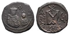 Byzantine Coins HERACLIUS and HERACLIUS CONSTANTINE.610-641 AD. Seleucia Isauriae mint.AE Follis. dd NN hERACLIUS ET hERA CONST PP AVC, Crowned, with cross on circlet, draped and cuirassed facing bust