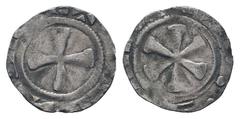 Medieval Coins UNCERTAIN.Crusaders. BI Denier. Cross pattee in circle, invisible legand / Large monogram, invisible legand.Fine. Weight : 0.8 gr Diameter : 19 mm