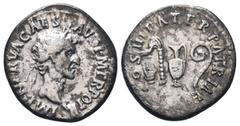 Roman Coins NERVA.(96-98 AD). Denarius. Rome. Obv : IMP NERVA CAES AVG P M TR POT. Head of Nerva, laureate, right. Rev : COS III PATER PATRIAE. Simpulum, sprinkler, ewer and lituus. RIC II 24 Conditio