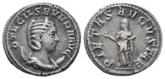 Roman Coins OTACILIA SEVERA (Augusta, 244-249). Antoninianus. Rome.OTACIL SEVERA AVG: Bust of Otacilia Severa, diademed, draped, on crescent, right / PIETAS AVGVSTAE: Pietas, draped, standing left, ra
