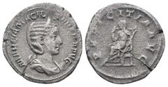 Roman Coins OTACILIA SEVERA (Augusta, 244-249). Antoninianus. Rome.MARCIA OTACIL SEVERA AVG, Bust of Otacilia Severa, diademed, draped, right / PVDICITIA AVG: Pudicitia, draped, veiled, seated left, r