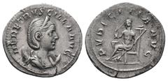 Roman Coins HERENNIA ETRUSCILLA (Augusta, 249-251). Antoninianus. Rome.HER ETRVSCILLA AVG, Bust of Herennia Etruscilla, diademed, draped, on crescent, right / PVDICITIA AVG: Pudicitia, draped, veiled,