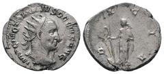 Roman Coins TRAJANUS DECIUS (249-251). Antoninianus. Rome.IMP C M Q TRAIANVS DECIVS AVG, Bust of Trajan Decius, radiate, draped, cuirassed, right / DACIA: Dacia, draped in long robe reaching feet, sta