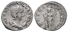 Roman Coins HERENNIA ETRUSCILLA (Augusta, 249-251). Antoninianus. Rome.HER ETRVSCILLA AVG, Bust of Herennia Etruscilla, diademed, draped, on crescent, right / PVDICITIA AVG: Pudicitia, draped, veiled,