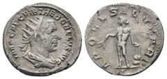 Roman Coins TREBONIANUS GALLUS (252-253). Antoninianus. Rome.IMP CAE C VIB TREB GALLVS AVG: Bust of Trebonianus Gallus, radiate, draped, cuirassed, right / APOLL SALVTARI: Apollo, nude, standing left,