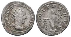 Roman Coins TREBONIANUS GALLUS (252-253). Antoninianus.Antiochië .IMP C C VIB TREB GALLVS P F AVG: Bust of Trebonianus Gallus, radiate, draped, cuirassed, right / AEQVITAS AVG: Aequitas, draped, stand