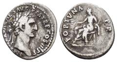 Roman Coins NERVA.(96-98).Rome.Denarius. Obv : IMP NERVA CAES AVG P M TR P COS III P P. Head of Nerva, laureate, right. Rev : FORTVNA P R. Fortuna, draped, seated left, holding corn-ears and sceptre. 