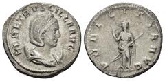 Roman Coins HERENNIA ETRUSCILLA.(249-251).Rome.Antoninianus. Obv : HER ETRVSCILLA AVG. Bust of Herennia Etruscilla, diademed, draped, on crescent, right. Rev : PVDICITIA AVG. Pudicitia, draped, veiled
